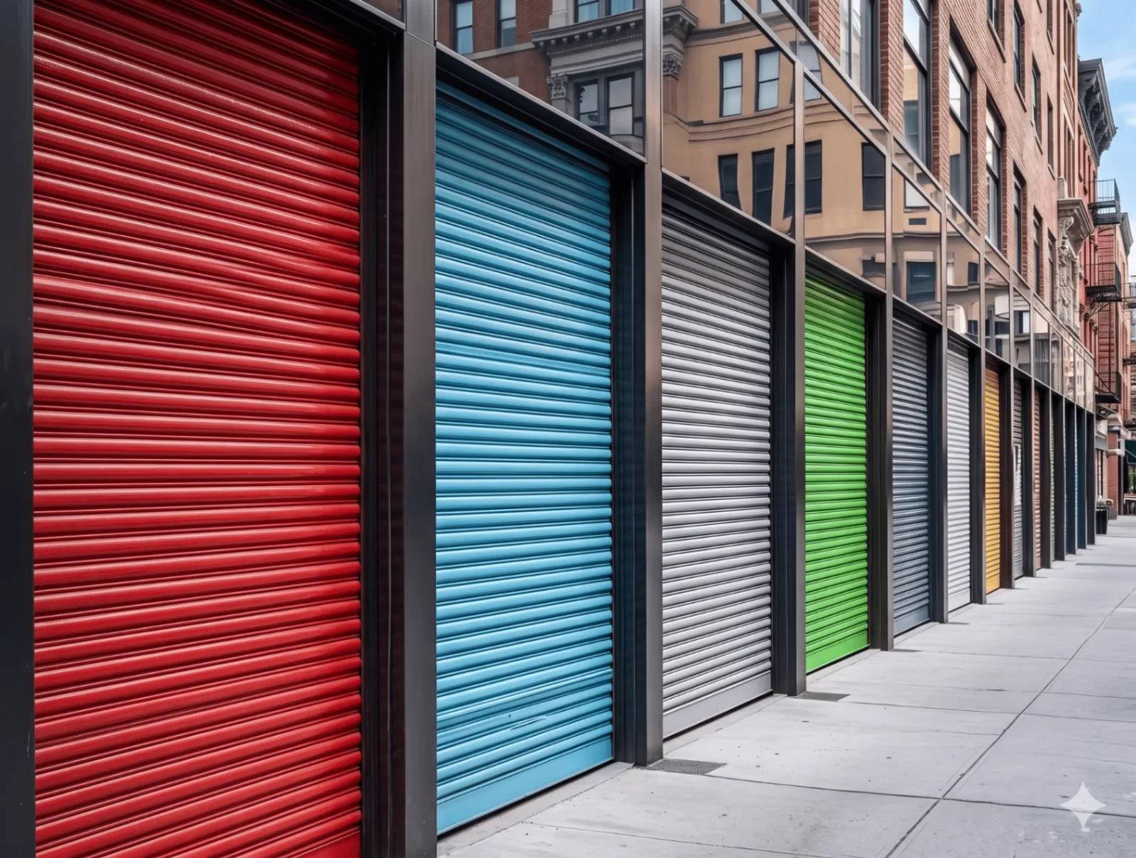 Amostras de portas de aço de enrolar em diferentes cores de pintura